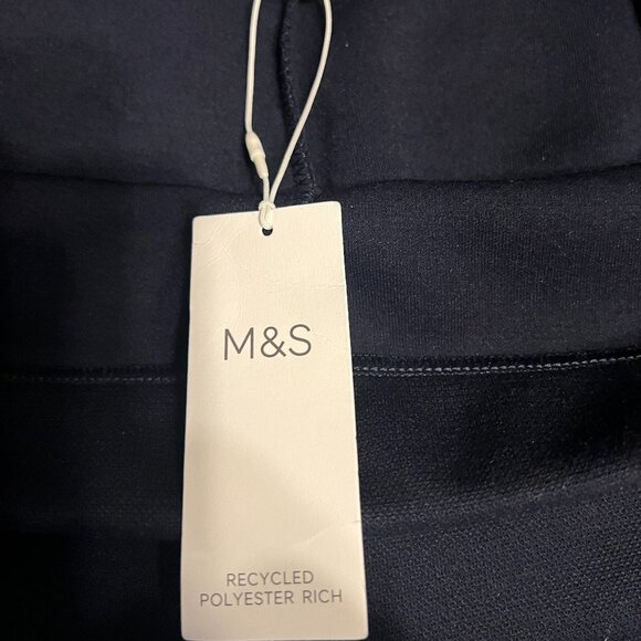 Marks & Spencer M&S Wide Leg Navy Pants Trousers, Size 12 Short (UK 16) NWT - Picture 4 of 10